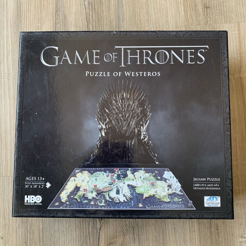 Game of Thrones Puzzle Westeros 3D Jigsaw Puzzle 4D Cityscape HBO 30" x 18" EUC